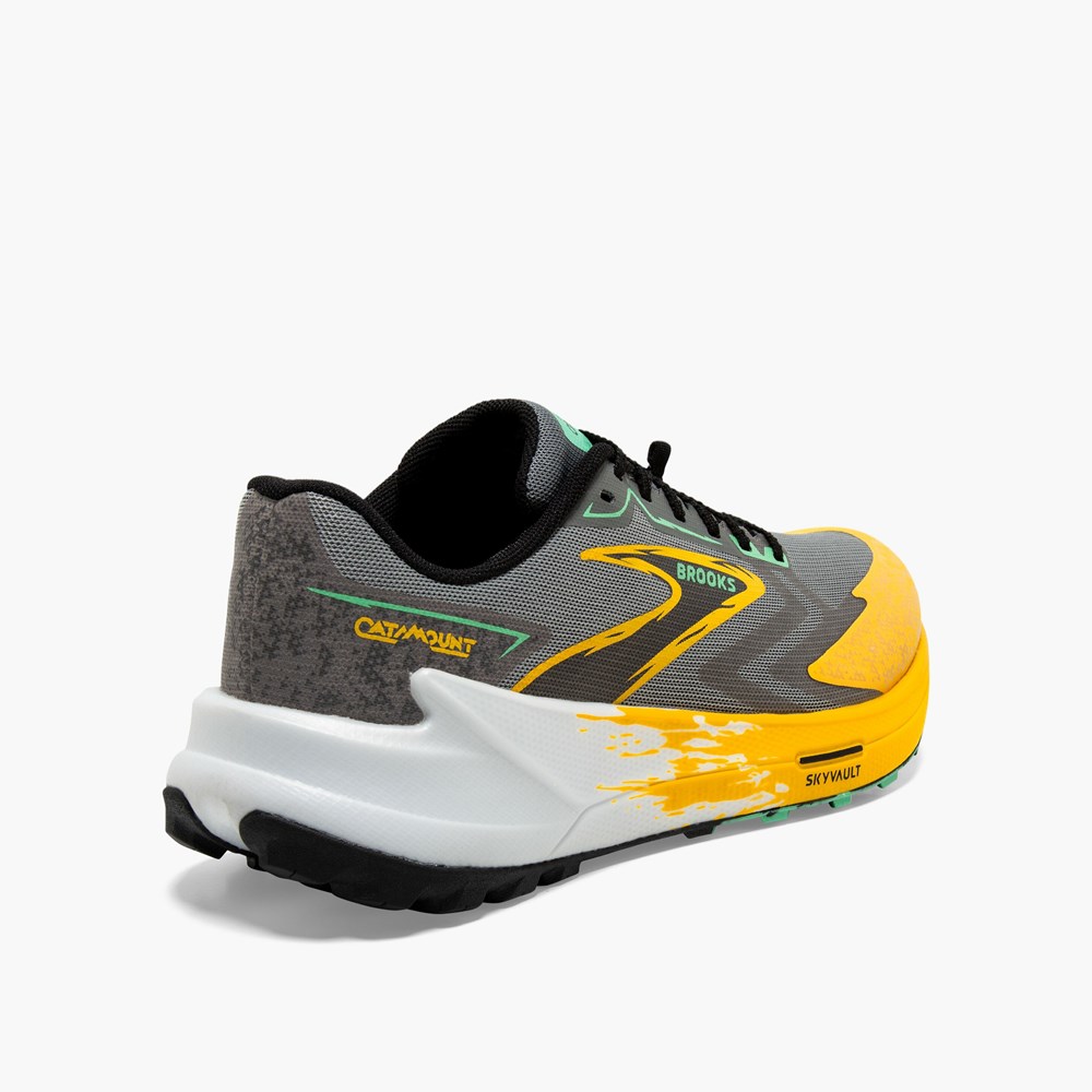 Chaussure Trail Running Brooks Catamount 3 Speed Citron Vert Olive Homme | NKD-1982486